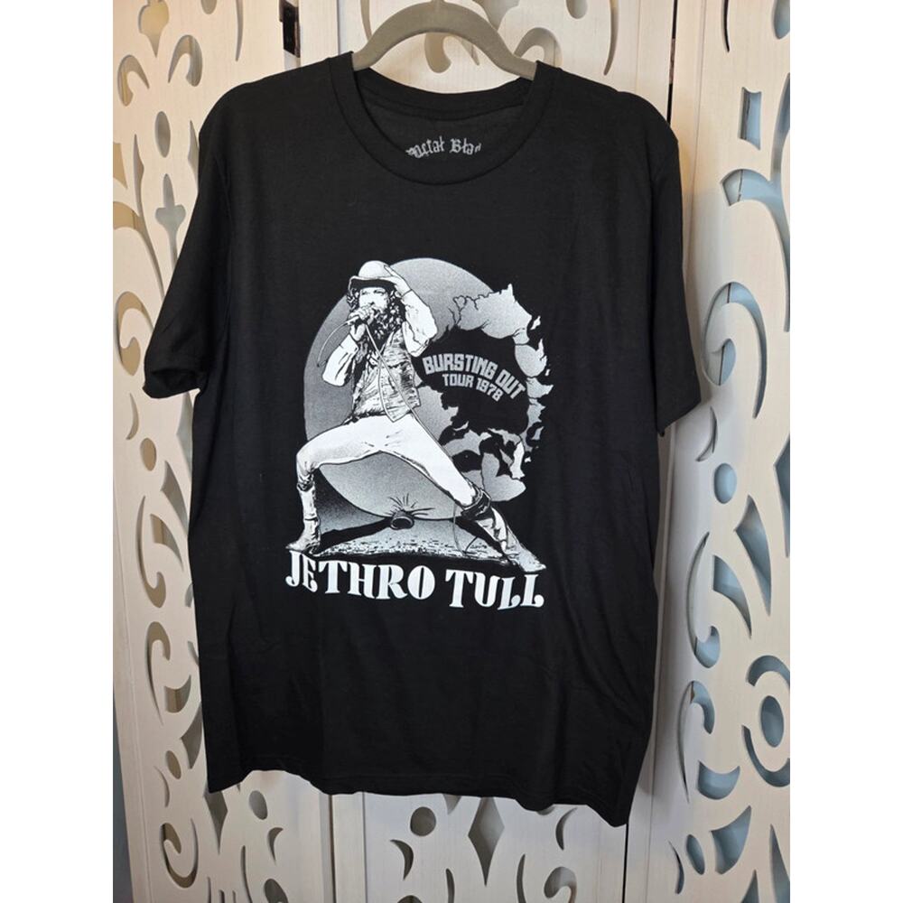 Jethro Tull Band Tee Bursting Out Tour 1978 Graphic Black Medium